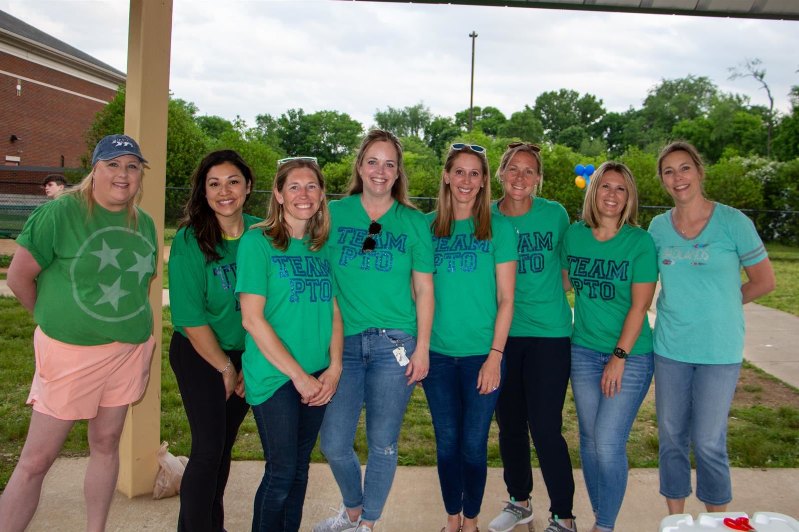 PTO Volunteers standing outside